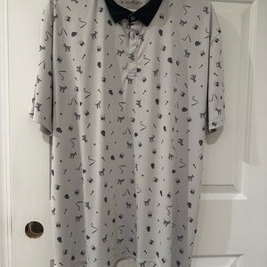 Swannies Tiger Woods Goat Golf Patterned Polo Shirt